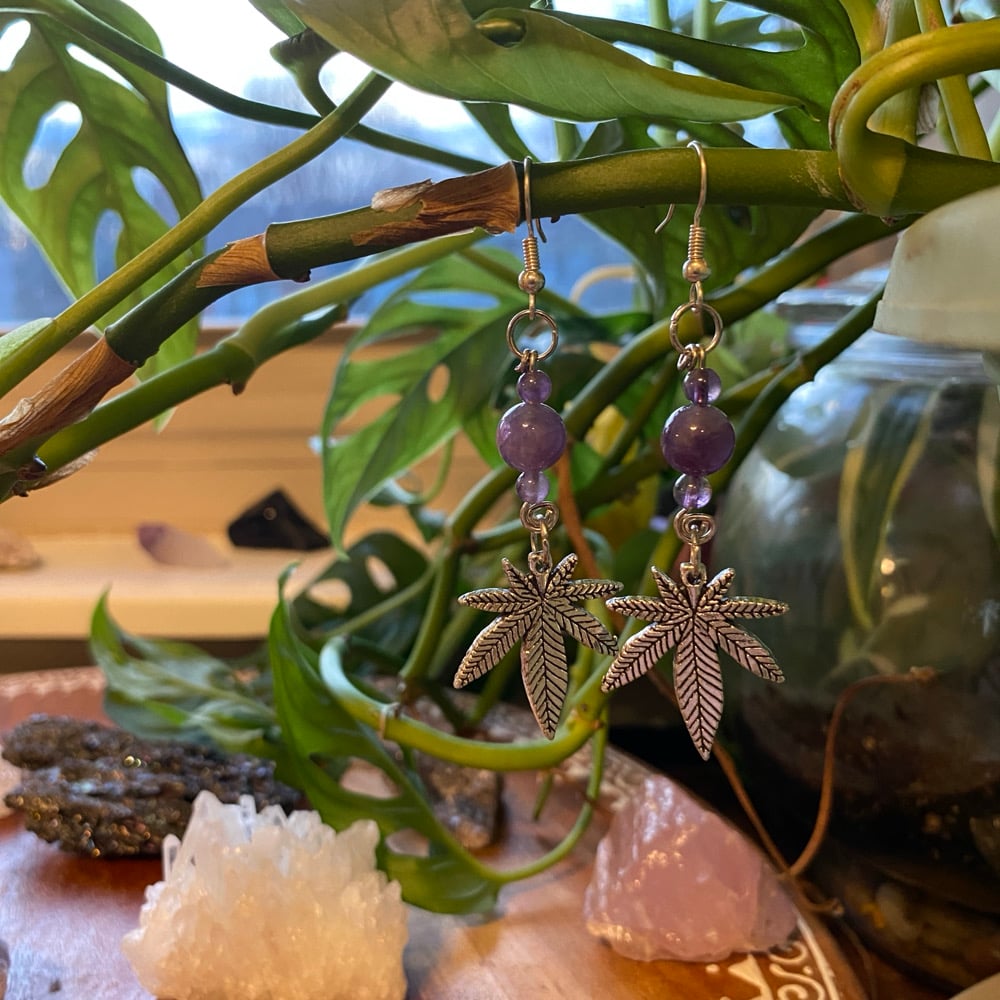 Image of purple octane kush earrings 