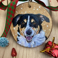 Image 1 of 2024 Custom Pet Portrait Wood Slice Ornament PRE ORDER