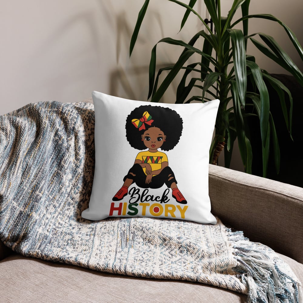 Image of Black History Girl Premium Pillow