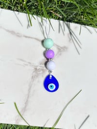 Image 2 of Cotten Candy Evil Eye Keychain 