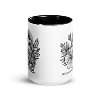Image 6 of Tropical Flower Sloth Coffee Mug Line Art by CrystalsArtPaws
