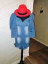 Mini puff sleeve denim dress