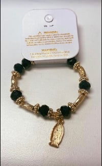 Image 2 of Stone Breaded Guadalupe Bracelet Black/gold