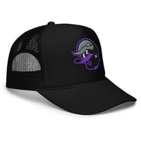 Image 5 of Tha O's "Bird Flu" Upside Down Snapback Trucker (Purple Logo) copy