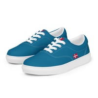 Image 6 of Herresko i lærred med snøre + flag (canvas)