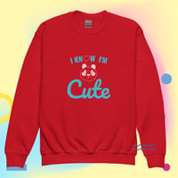 Image 4 of Yeah, I'm Cute Youth Crewneck Sweatshirt
