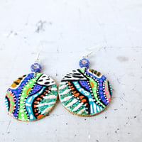 Image 3 of Small Afrocentric Multicolored Earrings 