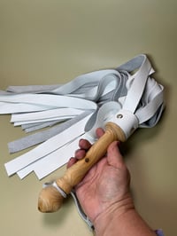 Image 2 of White leather thuddy flogger “Ghost”