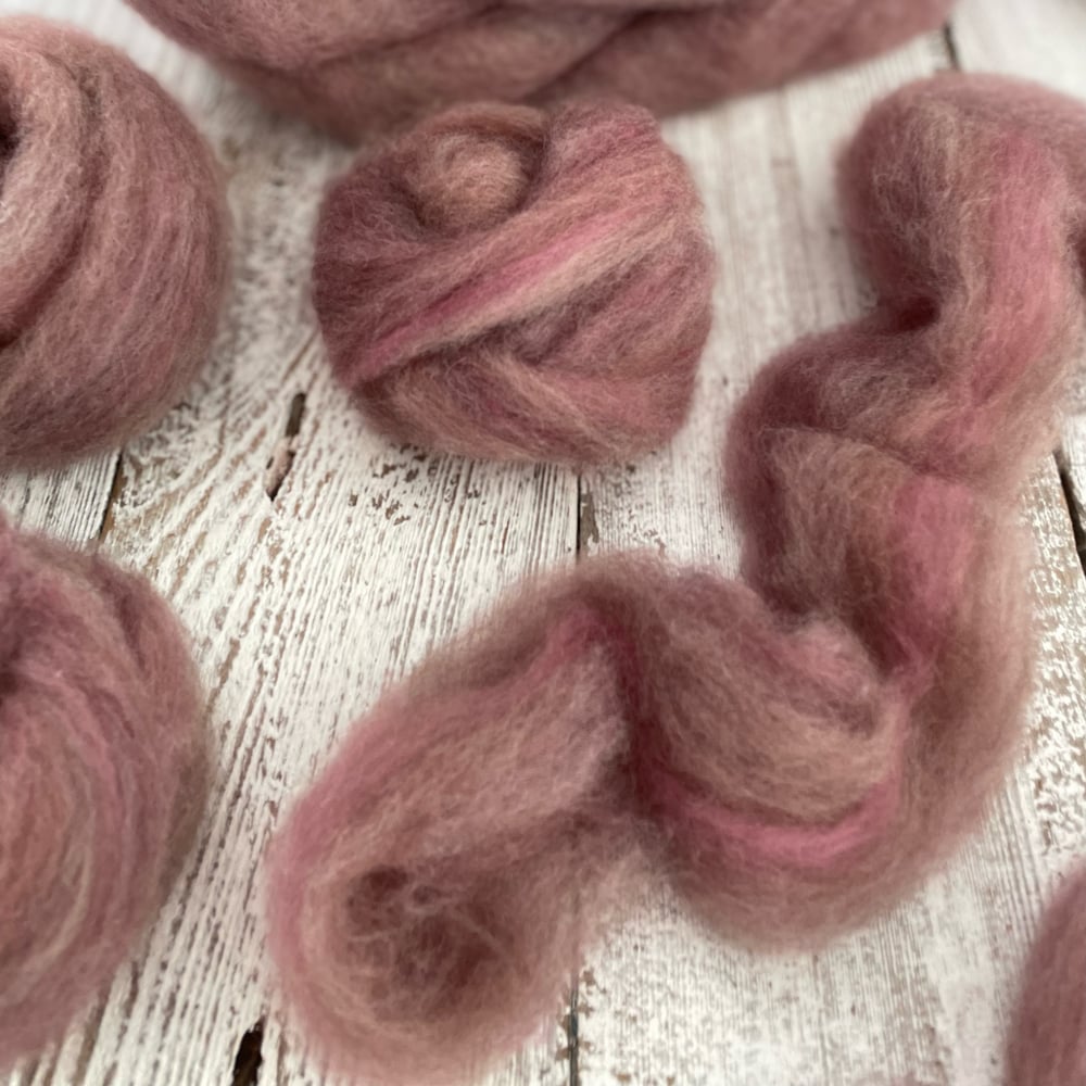 3.3 oz. • Pressed Flowers roving: on Targhee, Rambouillet, Corriedale, Angora