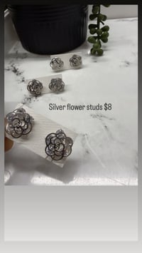 Silver flower studs 