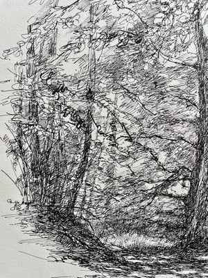 Image of VINTAGE DUTCH DRAWING: LANDSCAPE #15