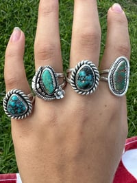 Image 4 of Kingman Turquoise Nugget Ring Size 10