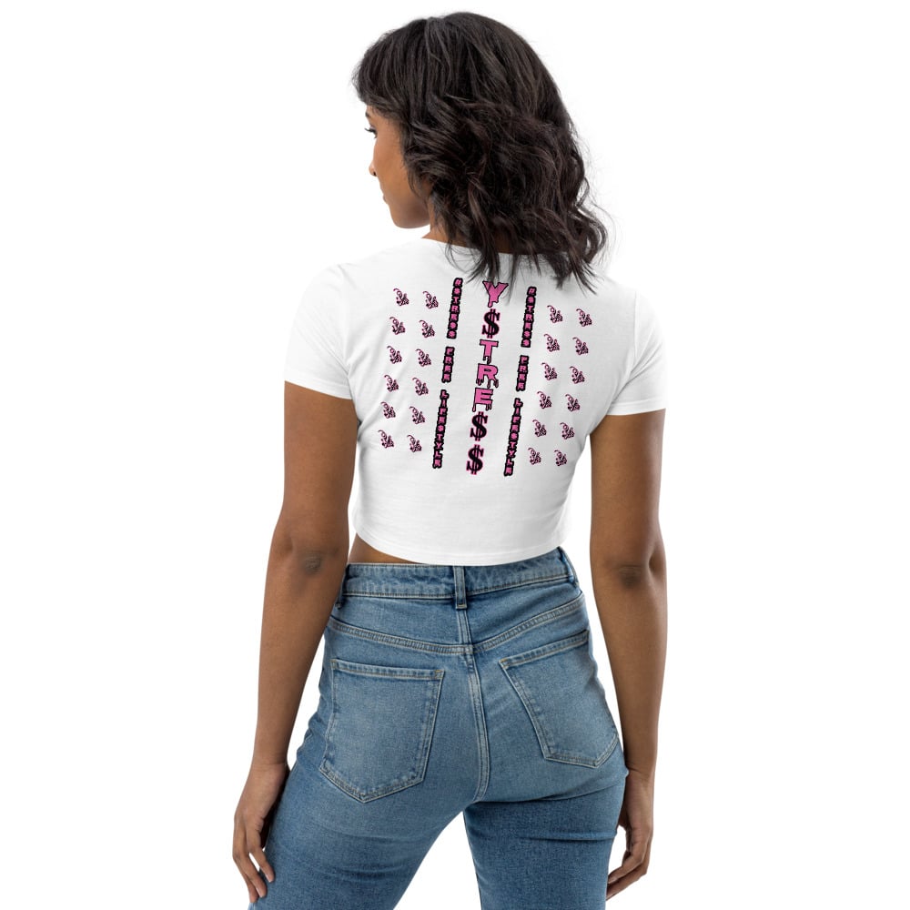 Image of YSDB Exclusive Women's Pink and Black Organic Crop Top