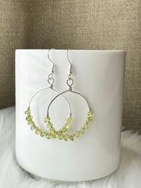 Image 3 of Peridot (Silver) Hoop Earrings