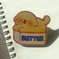 Image 1 of Butter Dog Wooden Pin