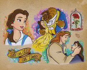 Image of 11”x14” Disney Inspired Tattoo Flash Std Cardstock 10 Sheet Set