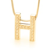 Image of Initial Pendant - In 9ct Solid Yellow Gold with Cubic Zirconia's