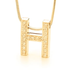 Image of Initial Pendant - In 9ct Solid Yellow Gold with Diamonds