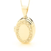 Oval Locket - Traditional in 9ct Yellow Gold With Diamonds