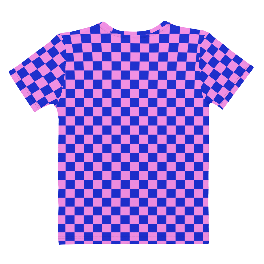 Pink Blue Checker Women's Tee