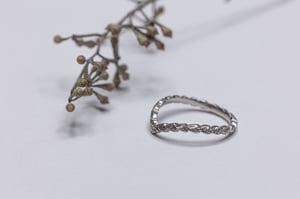 Image of Platinum 2mm laurel carved wishbone ring