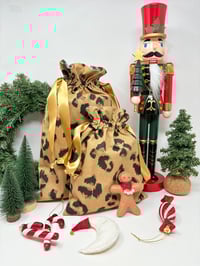 Image 1 of Le Pochon-Cadeau doublé toile de coton léopard