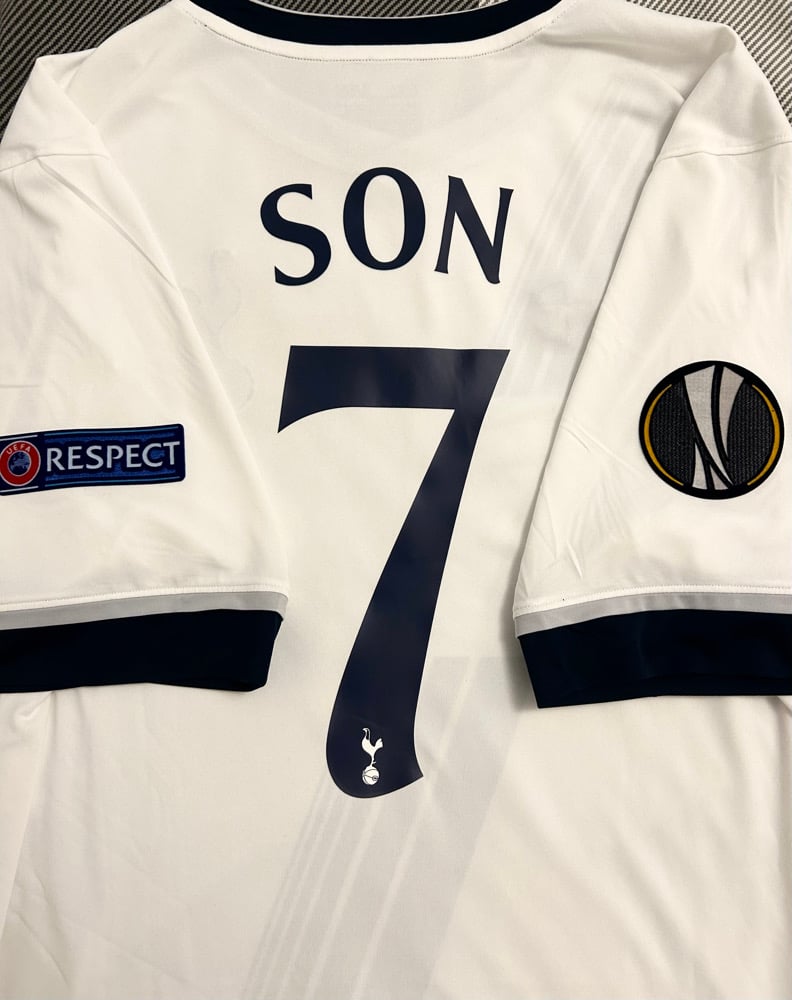 Image of Tottenham Hotspur “SON 7” 2015/16 Home Shirt + UEL patches  (XL)