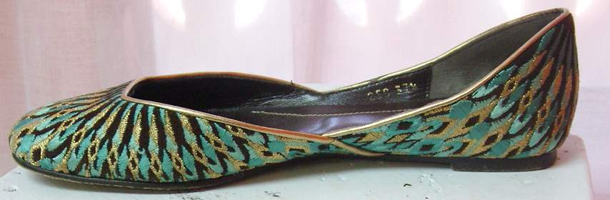 Image of Valentino Peacock Print Ballet Flats