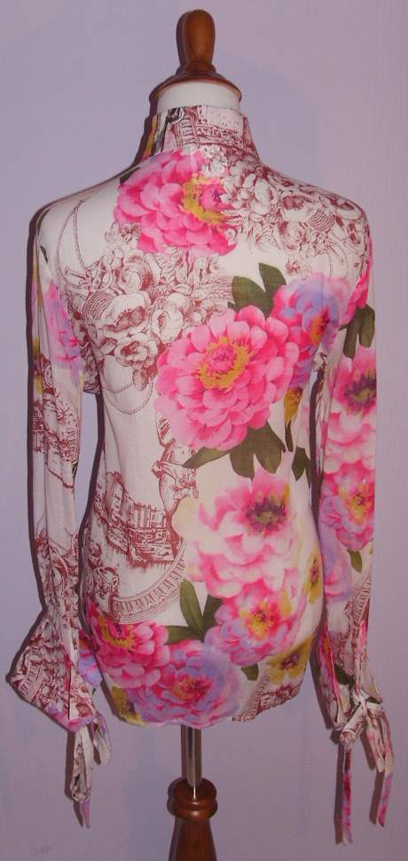 Image of Gfferre Beautifully Printed Cuffed Blouse