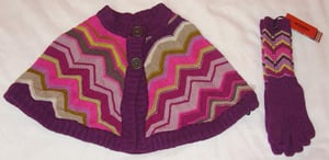 Image of Rare Missoni Toddler Cape & Matching Gloves