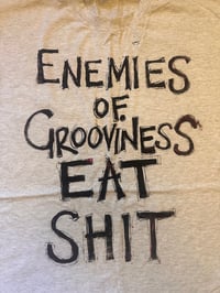 Image 1 of ‘Enemies’  light grey T Shirt with black text (XXL)