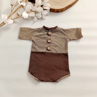 Image 1 of Photography newborn romper - Andre - brown | photo props