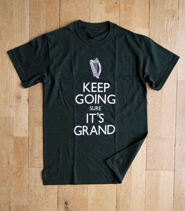 Image of 'KEEP GOING SURE IT'S GRAND' forest green T-shirt