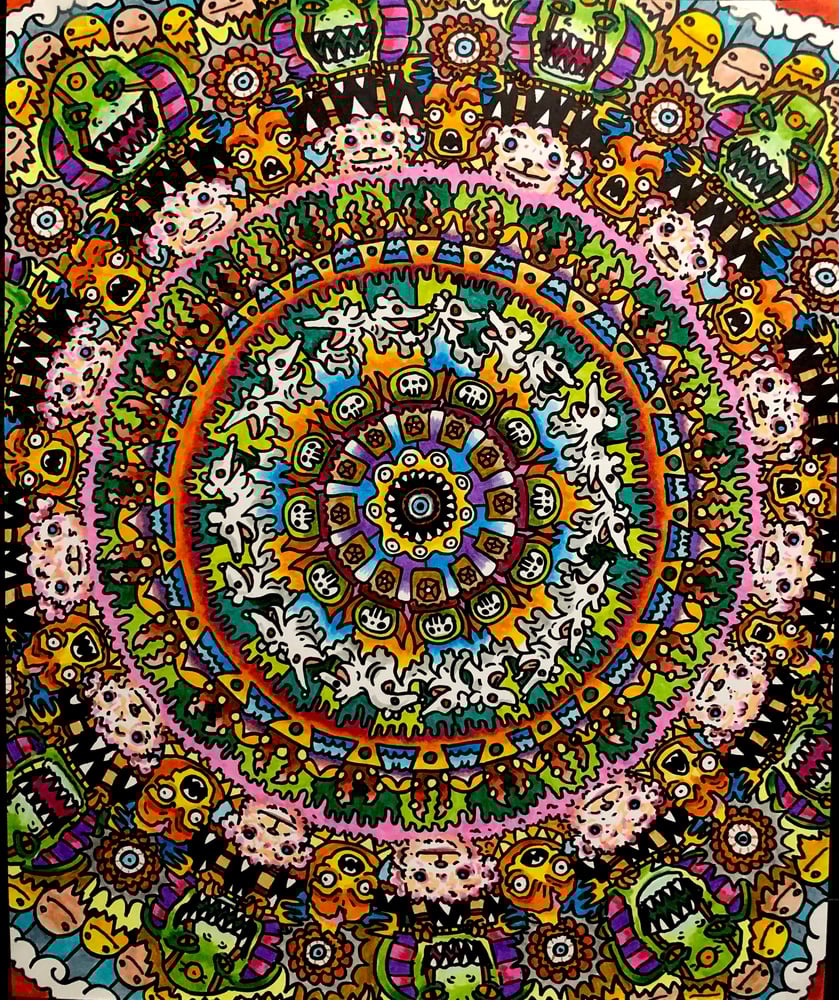 Image of The Millisecond Right Before You Fall Asleep: original 14x17  ink and acrylic 