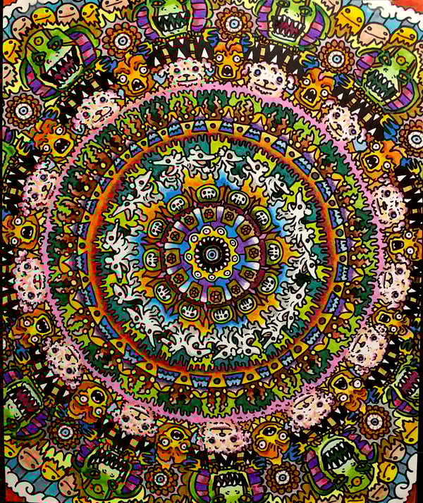 Image of The Millisecond Right Before You Fall Asleep: original 14x17  ink and acrylic 