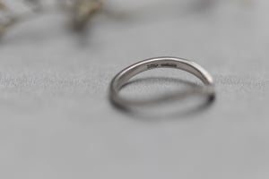 Image of Platinum 2mm, Latin engraved, Wishbone ring