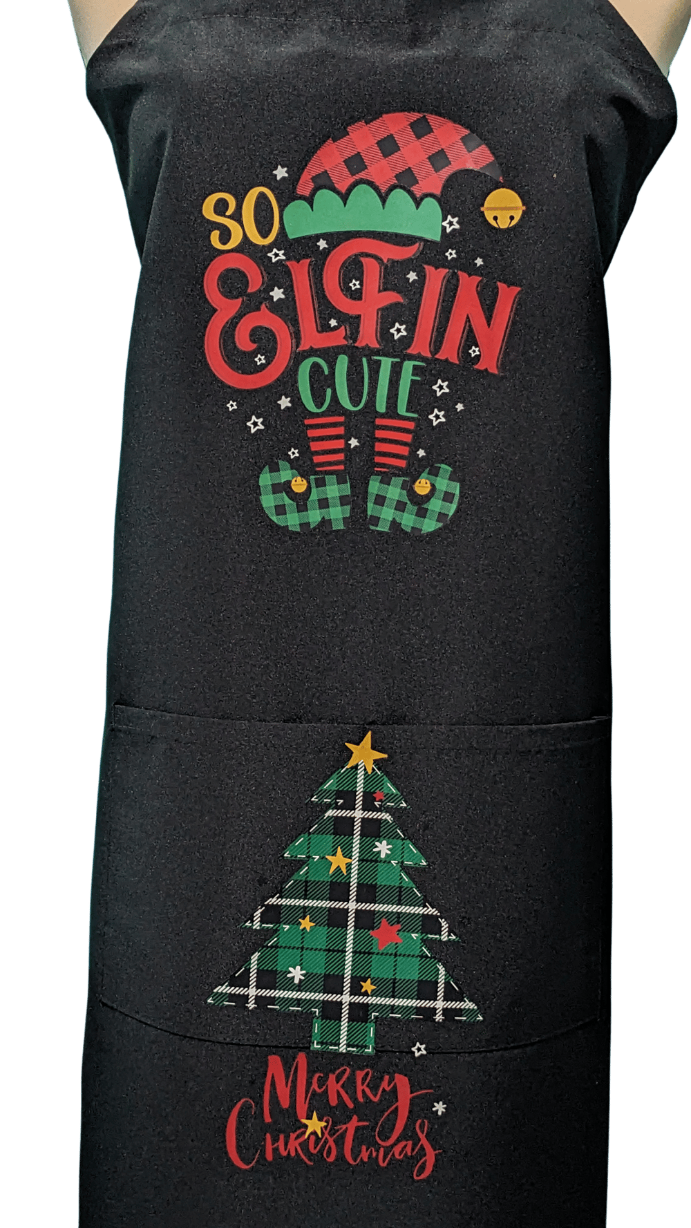 Image of So Elfin Cute Christmas Apron (black)