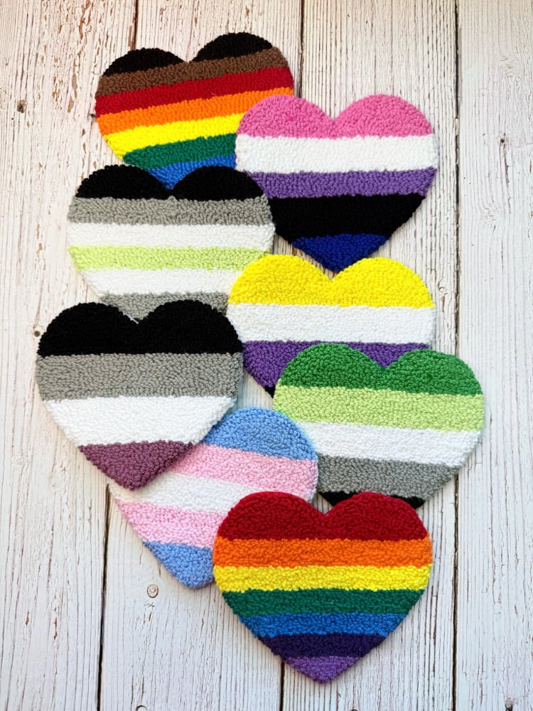 Pride Hearts Mug Rugs