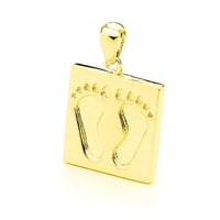 Baby Feet - Classic Small Pendant in 9ct Solid Yellow Gold