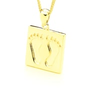 Image of Baby Feet - Classic Large Pendant in 9ct Solid Yellow Gold