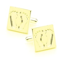 Baby Feet - Classic Cufflink in 9ct Solid Yellow Gold