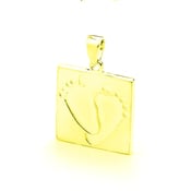 Image of Baby Feet - Elegant Small Pendant in 9ct Solid Yellow Gold