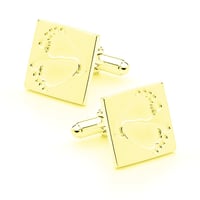 Baby Feet - Elegant Square Cufflink in 9ct Solid Yellow Gold