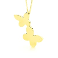 Double Butterfly - Classic Pendant in 9ct Solid Yellow Gold