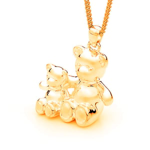 Image of Bears of Hope (3D) - Bracelet Charm in Solid 9ct Yellow Gold