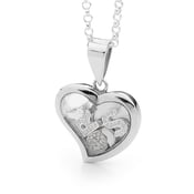 Image of Custom Letters Heart Pendant - Sterling Silver with Sterling Silver Feet & Heart with Cubic Zirconia