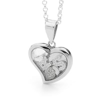 Custom Letters Heart Pendant - Sterling Silver with Sterling Silver Feet & Heart with Cubic Zirconia