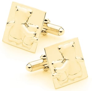 Image of Bears of Hope - Square Cufflink in 9ct Solid Yellow Gold
