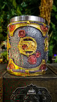 Image 3 of 👑The Armored Kingdom Yellow Mechanical Dragon Mug ⚙️🐉🍺