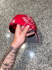 Image 5 of RED ANGELIC FLAME LA DODGERS CUSTOM FITTED CAP 